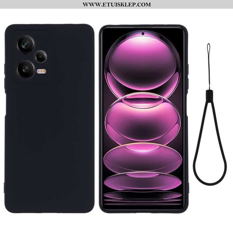 Etui do Xiaomi Redmi Note 12 Pro Płynny Silikon Ze Smyczą